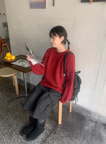 Habibi round neck cable over knit